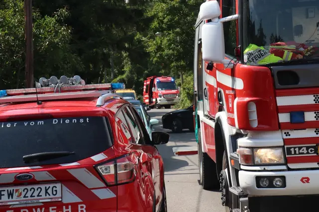 Über 30 Grad, steiler Hang und Feuer auf trockener Wiese machten einen Einsatz in Klosterneuburg zur Herausforderung. | Foto: DOKU-NÖ