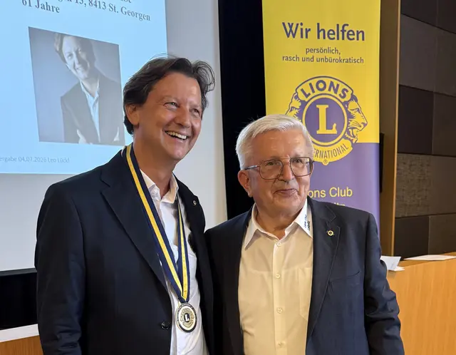 Der bisherige Präsident Leo Lückl (r.) übergab an seinen Nachfolger Franz Köllinger.