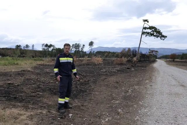 Ziemlich genau ab hier brannte es. | Foto: Santrucek