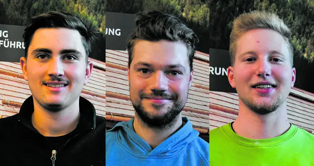 Joel Feldner, Fabian Krammer-Plattner und Tobias Napetschnig nehmen am Bundeslehrlingswettbewerb Zimmerer teil.  | Foto: MeinBezirk