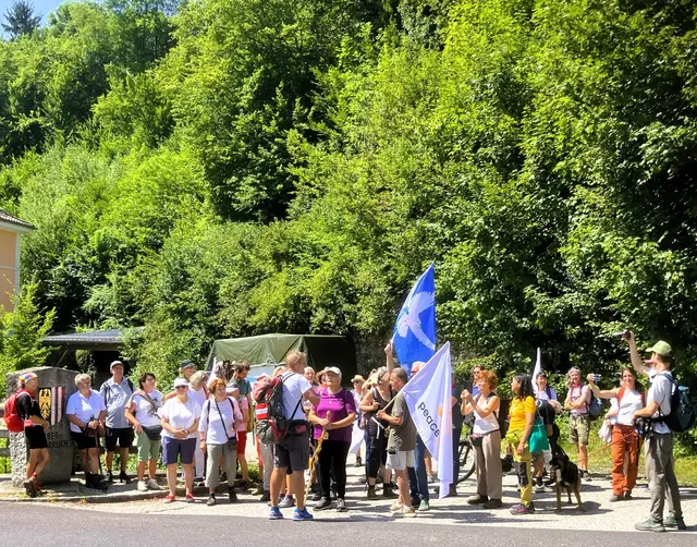 Anlass war der Empfang des internationalen Peacewalk auf dem Jerusalemweg in Passau. Dort kamen Pilgerinnen und Pilger aus mehreren europäischen Ländern zusammen. | Foto: Franz Gruber