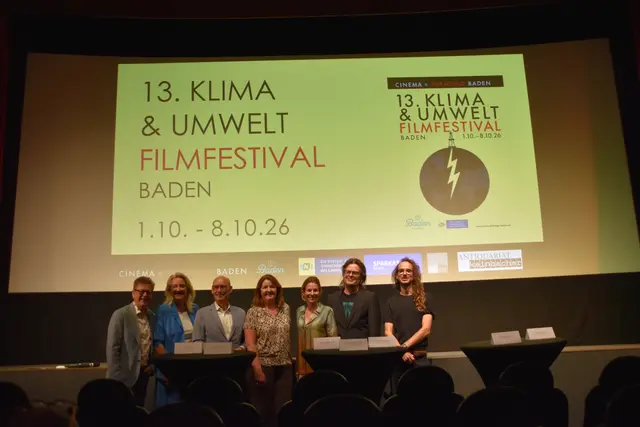 Gerfried Koch (Stadtgemeinde Baden), Ulrike List (BESTLIST Immobilien GmbH), Reinhard Keider (Sparkasse Baden), Christa Ruspeckhofer (eNu), Carmen Jeitler-Cincelli (Bürgermeisterin), Andreas Syllaba (CP-Kino-Kultur-BetriebsgmbH) und Andreas Sattra (Cinema Paradiso Baden). | Foto: Mirjam Preineder