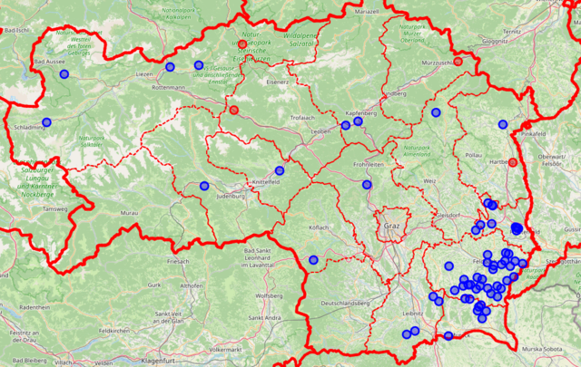 Steiermarkweit waren bis zum Abend 67 Einsätze erfasst, bei 63 eingesetzten Feuerwehren mit mehreren Hundert Feuerwehrmitgliedern.