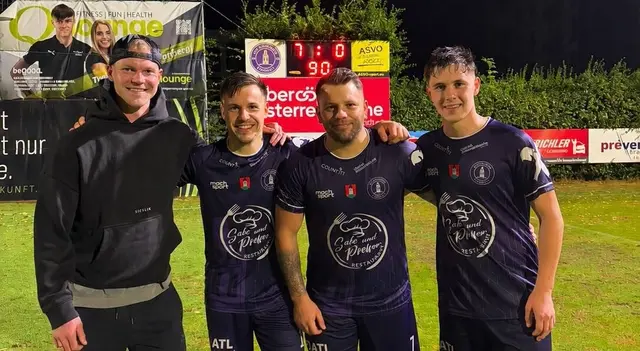 Hagenberger Torschützen (von links): Julian Strada, Dominik Seyr (2), Dominik Mayrwöger (3) und Mario Fragner. | Foto: ASV Hagenberg