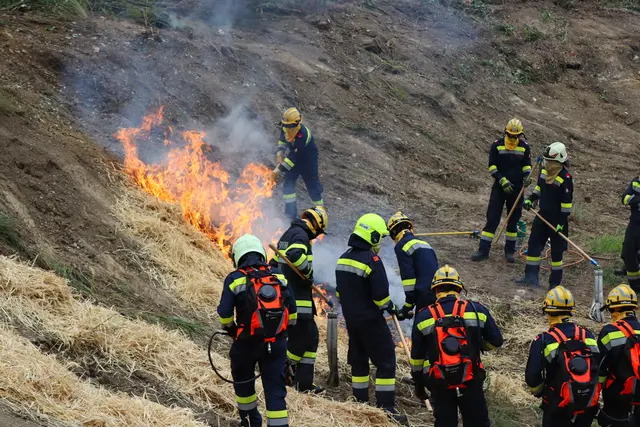 Auf einer vorbereiteten Böschung wurde Heu entzündet.  | Foto: BFV Weiz