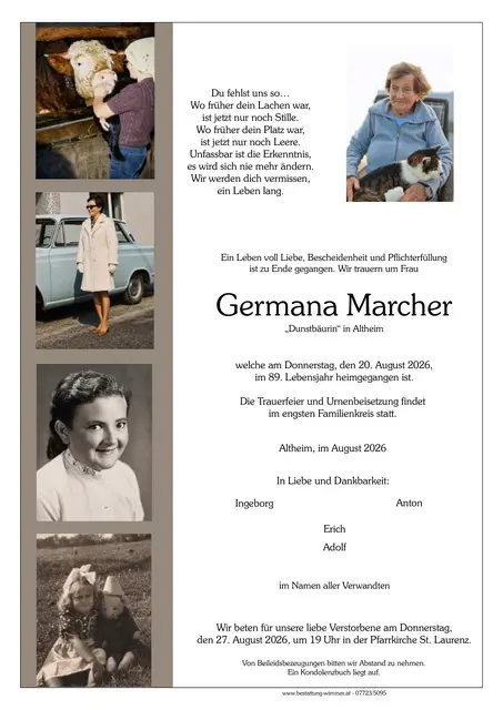 Germana Marcher | Foto: Bestatter