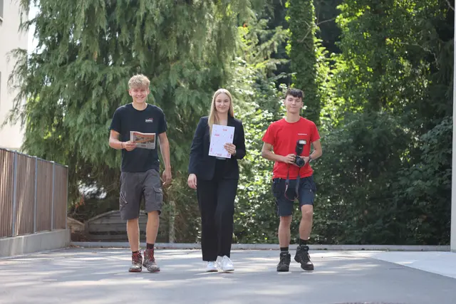 Die LehrlingsRedakteure 2026 für MeinBezirk Schärding: Leo Straßl, Laura Utz und Daniel Sandrieser
