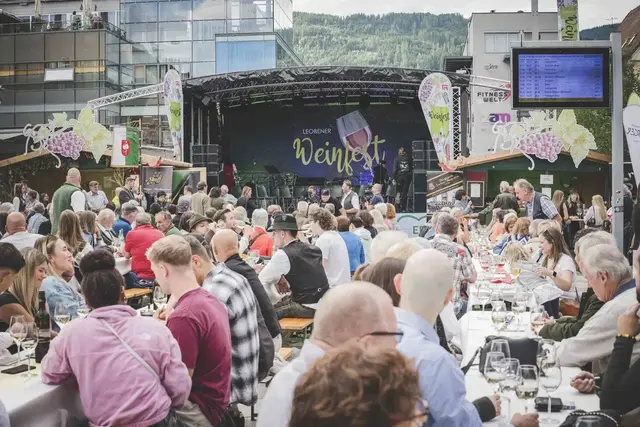Am Samstag, 29. August findet ab 14 Uhr am Leobener Hauptplatz das Weinfest statt.
 | Foto: Klaus Pressberger