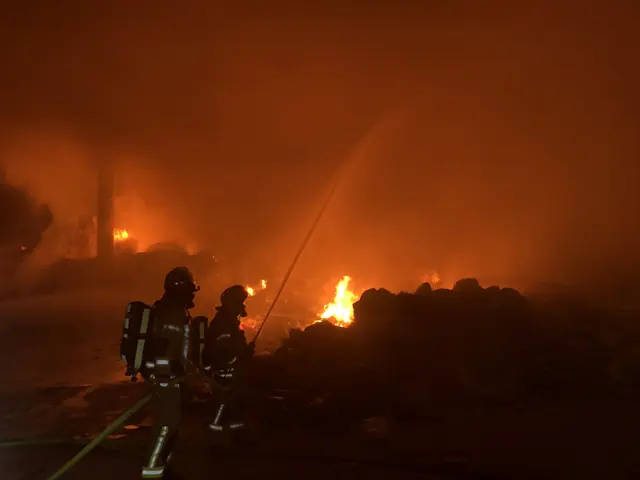 Die Grazer Berufsfeuerwehr rückte in der Nacht auf Mittwoch zu einem Großbrand in einem Abfallentsorgungsbetrieb aus.  | Foto: Berufsfeuerwehr Graz
