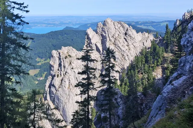 ....mittig sieht man ganz klein das Gipfelkreuz am Adlerspitz.