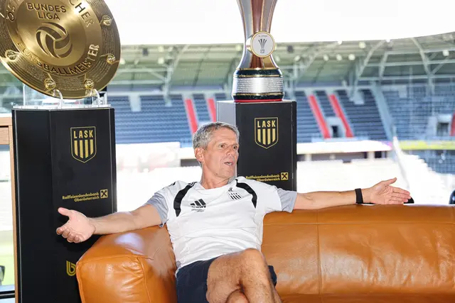 LASK-Trainer Didi Kühbauer am Tag nach dem "Wunder von Linz": "Wenn man sich die letzten zwölf Monate ansieht, und ich bin ja erst wieder seit zwölf Monaten da, dann ist das das Drehbuch für einen Hollywood-Schinken." | Foto: MeinBezirk/Benjamin Reischl
