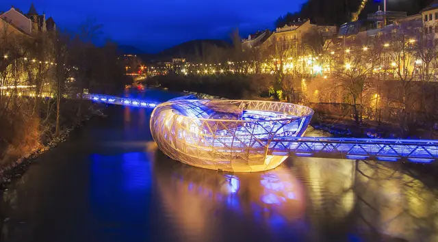 Die Murinsel wird Ende September zum Kinosaal – bei freiem Eintritt.  | Foto: MeinBezirk.at