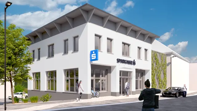 Visualisierung der neuen Filiale der Waldviertler Sparkasse in Pöggstall | Foto: Architekt Litschauer ZT GmbH