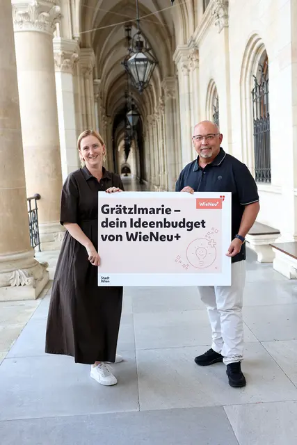Wohnbaustadträtin Elke Hanel-Torsch und Hernalser Bezirksvorsteher Peter Jagsch (beide SPÖ) rufen die Hernalserinnen und Hernalser zur Bewerbung auf.  | Foto: Stadt Wien/Martin Votava