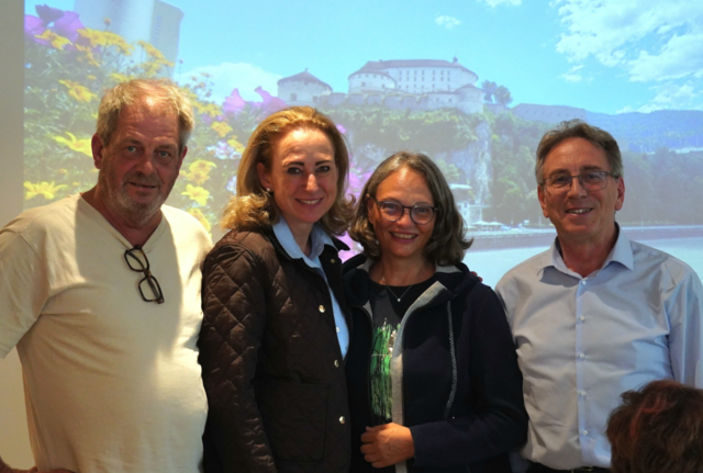 v. l. n. r.: Stadtgärtner Siegfried Eschlböck, Stadtamtsdirektorin Fiona Primus, Sabine Mair vom Tourismusverband Kufsteinerland und Bürgermeister Martin Krumschnabel würdigten beim Ausflug das Engagement der Bürgerinnen und Bürger. | Foto: Maria Reitberger