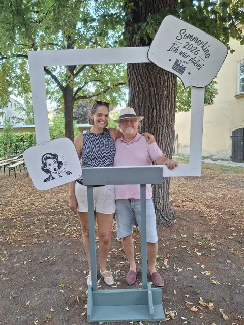 Lkara Bleier und Andreas Löffler beim Sommerkino. | Foto: Grüne WRN