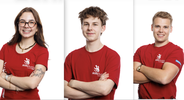 Von links: Sarah Schöftner, Hannes Sortsch und Jonas Danninger | Foto: SkillsAustria/Wieser