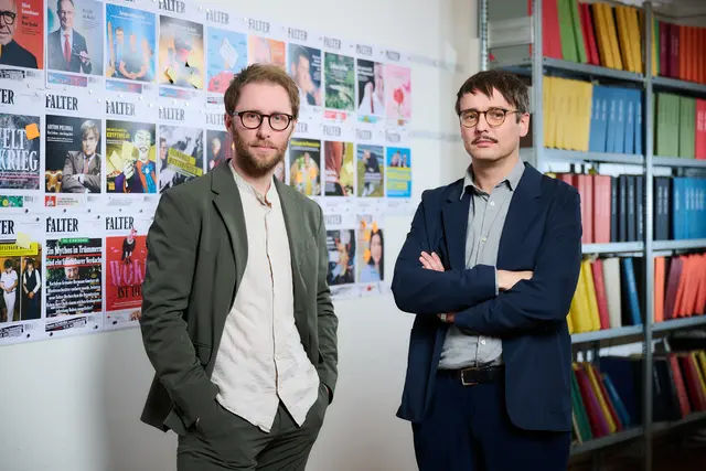 Jürgen Klatzer (links) am Foto mit Matthias Winterer.  | Foto: Christopher Mavrič