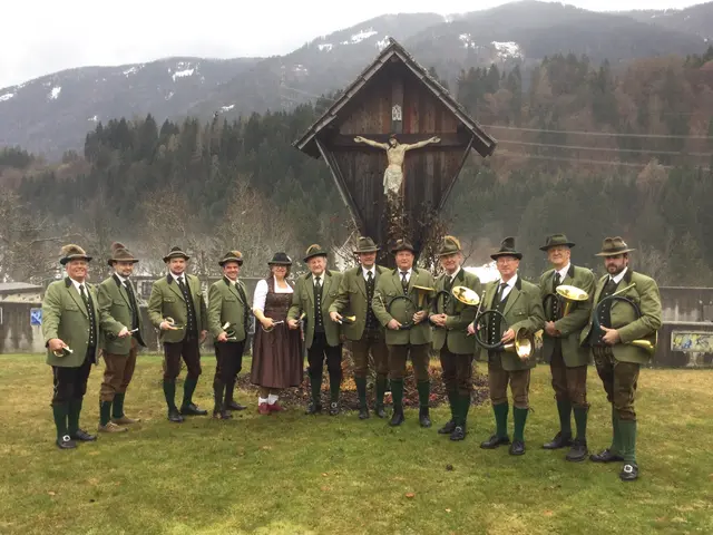 Die Mitglieder der Jadghornbläsergruppe Poludnig.  | Foto: Jagdhornbläsergruppe Poludnig