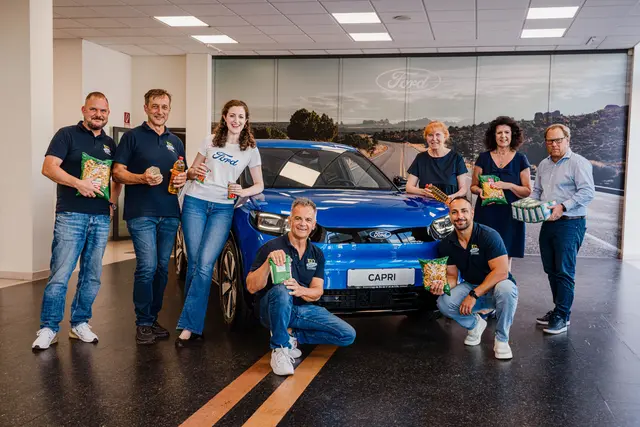 Im Autohaus Gaberszik soll ein Frod Capri mit Lebensmittelspenden für das Marienstüberl gefüllt werden. Die Aktion geht bis zum 25. September. | Foto: Autohaus Gaberszik