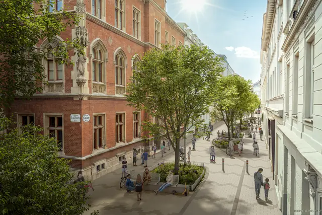 Nach der Fertigstellung der Arbeiten am Zweitgebäude wird demnächst auch der künftige Schulvorplatz neu gestaltet. Am 16. September werden die Pläne von 15 bis 18 Uhr am St.-Elisabeth-Platz präsentiert. | Foto: ZOOMVP