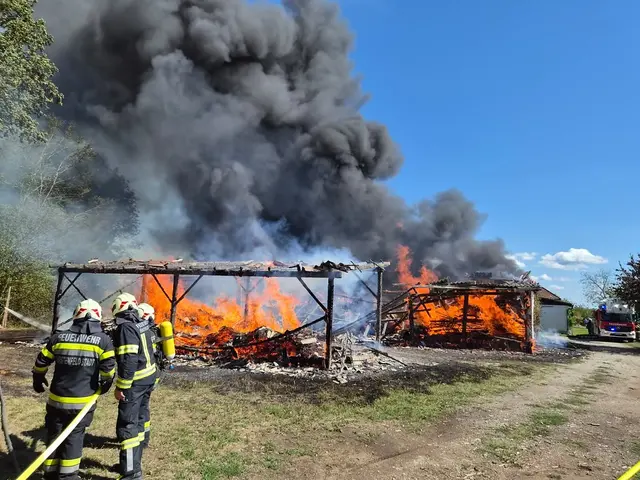 Am 2. September wurde die Feuerwehr Übersbach zu einem Wirtschaftsgebäudebrand in Übersbach alarmiert. | Foto: Karl Kaplan