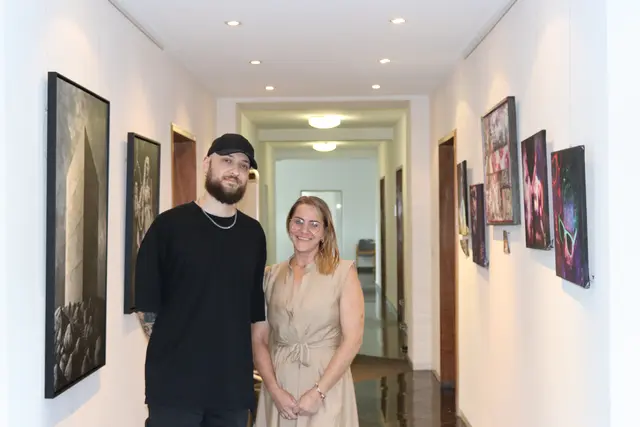 Stellten gemeinsam aus: Marco Bane und Bianca Wilfer.  | Foto: Elisabeth Zangerl