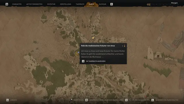 Auf der Karte sind zunächst Quests und Bildstöcke markiert. Besondere Orte werden erst angezeigt, wenn man Spähertürme erklimt. | Foto: Rebel Wolves / Bandai Namco