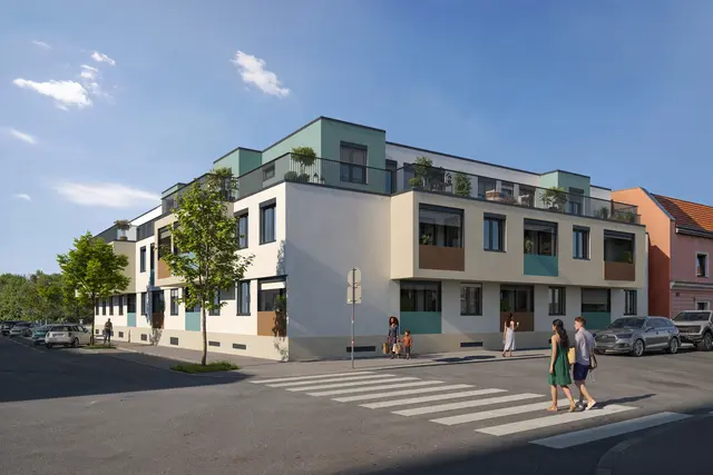 So könnte das Projekt in der Krausegasse 18-20 nach seiner Fertigstellung 2028 aussehen. (Visualisierung) | Foto: Pilz &amp; Partner 