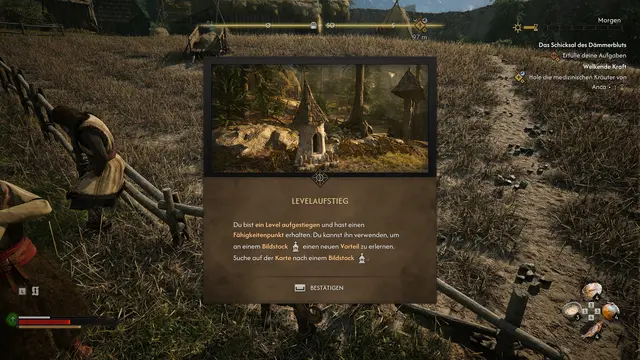 Bildstöcke nehmen eine wichtige Funktion im Spiel ein. Wir können hier unsere Fähigkeiten verbessern, sie als Truhe verwenden, die Zeit vorspulen oder bequem von einem Ort zum anderen reisen. | Foto: Rebel Wolves / Bandai Namco