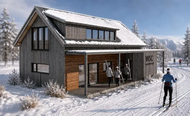 In Bad Mitterndorf wurden eine Fülle an Maßnahmen präsentiert, die den Wintersport "retten" sollen. Unter anderem soll auch ein neues Multifunktionsgebäude neben der Loipe entstehen. | Foto: Rosa Architektur