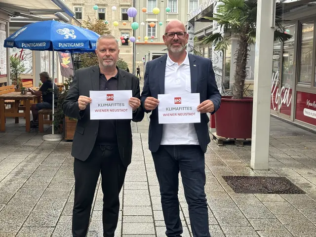 Setzen sich für eine klimafitte Stadt ein: Vizebürgermeister Rainer Spenger und Umweltstadt Norbert Horvath (beide SPÖ). | Foto: Schauer