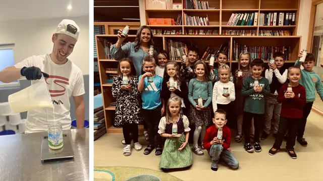Kerschbaumer produziert Schulmilch für vier Volksschulen im Mölltal. Die freudigen Reaktionen der Kinder erlebt der Schulmilchlieferant selten, die Zustellung findet zwischen 4 und 6 Uhr statt. | Foto: Privat
