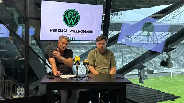 Die Wacker-Führungsriege mit Präsident Hannes Rauch und Sportdirektor Jakob Griesebner zieht nach dem Saisonstart ein positives erstes Zwischenfazit. | Foto: MeinBezirk/Pali