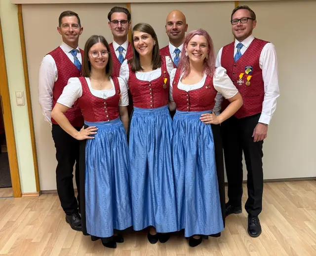 Neuer Vorstand beim Musikverein Großpetersdorf: Obfrau-Stellvertreter Joachim Deutsch, Schriftführerin Julia Kamper, Organisationsreferent Paul Appenzeller, Obfrau Lena Scheck, Kassier Johannes Schulte, Kapellmeisterin Marie Braun, Obfrau-Stellvertreter Markus Oswald | Foto: MV Jugendkapelle Großpetersdorf