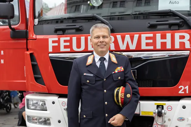 Wiens Branddirektor Mario Rauch. | Foto: René Brunhölzl