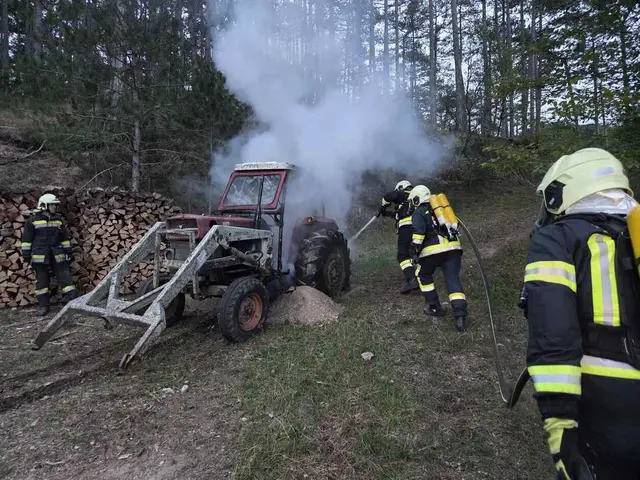 Traktorbrand am Waldrand bei Pottenstein | Foto: Markus Hackl