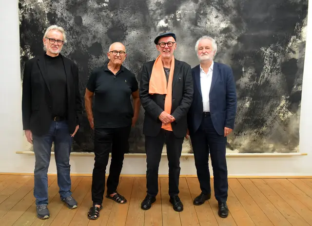 Günther Gross, Franz Part, Künstler Andreas Ortag und Eröffnungs-Redner Peter Zawrel | Foto: Galerien Thayaland