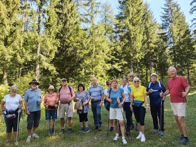 Die Wandergruppe des PVÖ Görtschach-Förolach bei der Dörfl Runde im Bleiberger Tal. | Foto: Ortsgruppe Görtschach-Förolach