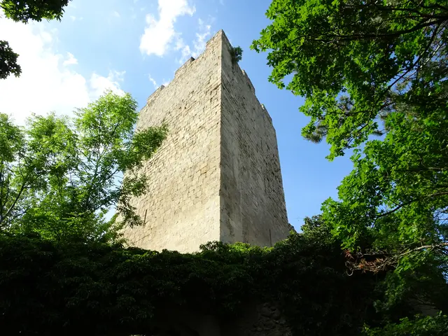 Der imposante, 25 m hohe, dreieckige Bergfried wurde erst später als Erweiterung der Burganlage erbaut. ... | Foto: © Silvia Plischek