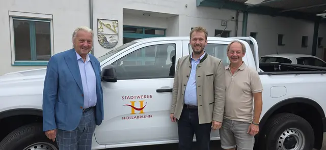 vlnr: BGM Alfred Babinsky, STR Lukas Niedermayer, AL Thomas Bauer. Fotocredit: Stadtgemeinde Hollabrunn | Foto: Stadtwerke Hollabrunn