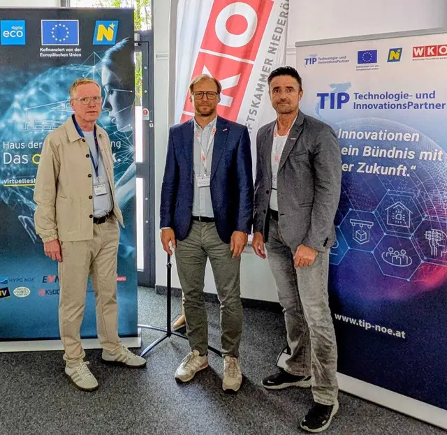 Christoph Jarisch (Haus der Digitalisierung), Bernhard Dissauer-Stanka (WKNÖ Bezirksstelle Neunkirchen) und Helmut Kahrer (TIP NÖ). | Foto: WKNÖ