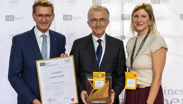 Von links: Landesrat Markus Achleitner, Reinhold Klinger und HCM-Beiratssprecherin Martina Hamedinger. | Foto: cityfoto/Roland Pelzl