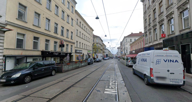 Ein Gleisschaden in der Märzstraße sorgt seit Donnerstagfrüh für Probleme bei der Bim-Linie 49. (Archiv) | Foto: Screenshot Google Maps
