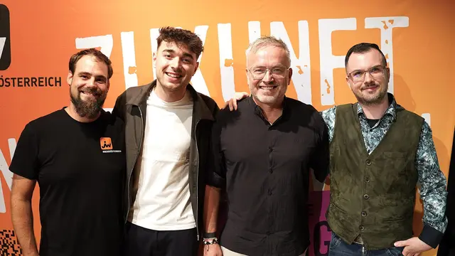 Vortragsabend der Jungen Wirtschaft: Lukas Karl, Dominik Süss, Stefan Süss und Josef Höfinger (von links). | Foto: Franz Fichtinger