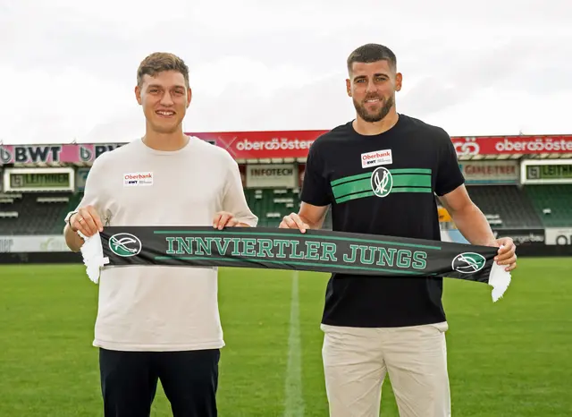 Sportdirektor Lukas Brandl mit Neuzugang "Hido" Hankic. | Foto: SVR/Stüber