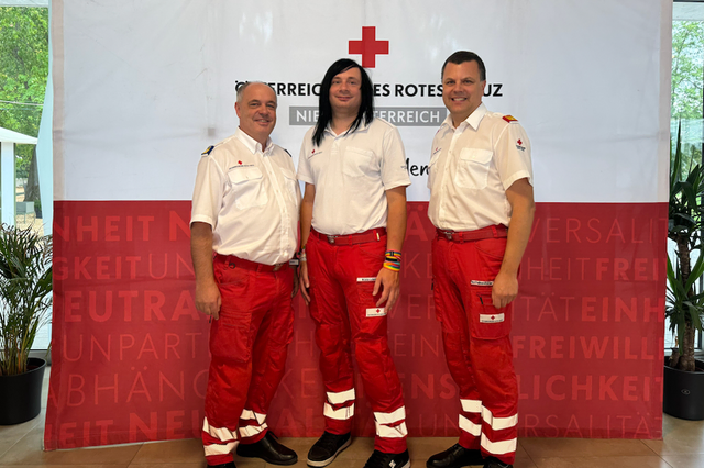 Christian Hrauda, Walter Grün-Lutterotti und Bernhard Schierer | Foto: Rotes Kreuz Waidhofen/Thaya