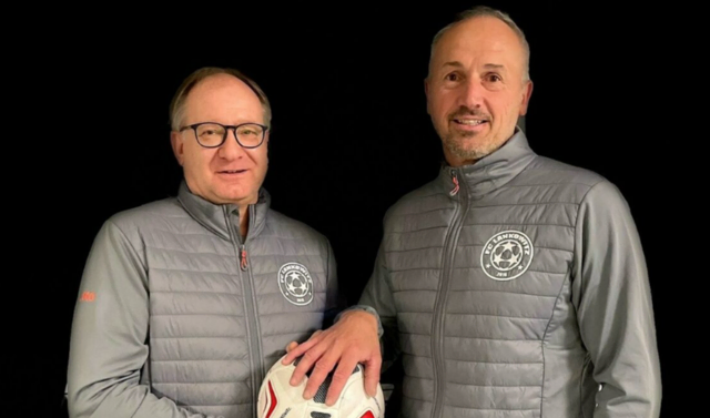 Zuletzt war Gerald Strafner, hier mit Heinz Resch, Trainer beim FC Lankowitz. | Foto: FC Lankowitz