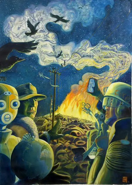 Heis Hans
2026
„und irgendwo geht's doch weiter"
115 x 160 cm Acryl auf Leinwand
Preis auf Anfrage | Foto: Josef Goldhofer