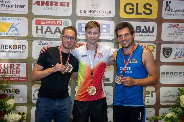 2. Waldreichtrail in St. Georgen am Walde. Waldreichtrail (12,6km), Herren 1. Christian Slawiczek, (52:13,5 Min.), 2. Rene Pointner, (52:36,5 Min.), 3. Florian Habersberger, (58:06,5 Min.). | Foto: Manfred Buchberger